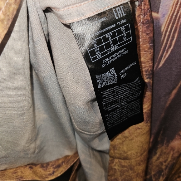 NWT! GUESS Shirt Men's Size Medium Cactus Challis Button Down Short Sleeve NEW - Picture 11 of 14